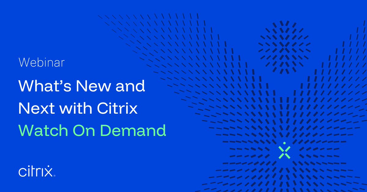 citrix's tweet image. Missed our recent What&apos;s New and Next with #Citrix webinar? You can now watch it any time on demand to catch up on the latest updates around Citrix DaaS, Secure Access, NetScaler, and Unicon: spr.ly/60167zUvQ