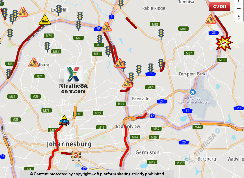 TrafficSA's tweet photo. JHB - Live View:  Volumes and Flow https://t.co/aWDHqhspsj