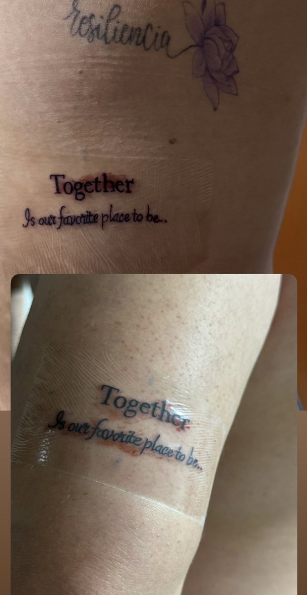 mabiae31_'s tweet photo. Oso y su manera de decirme que esto es único y para toda la vida. 

Se hizo su 1er tatuaje conmigo 💖 https://t.co/LNrY4FpsA4