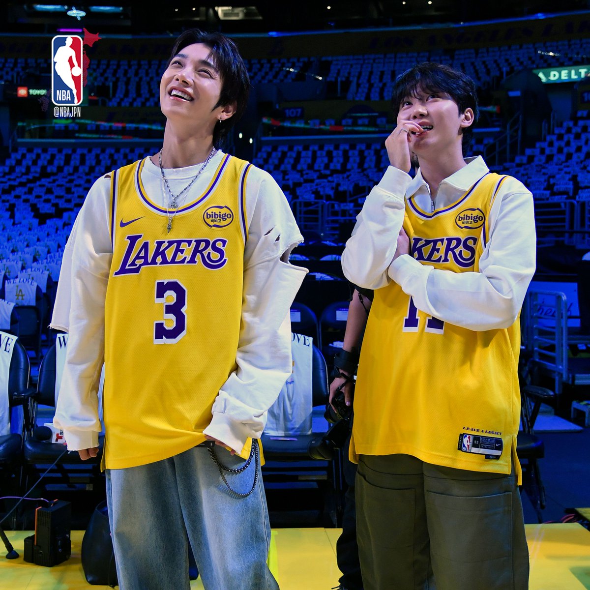 SEVENTEENのジョシュアとスングァンがレイカーズの試合を観戦