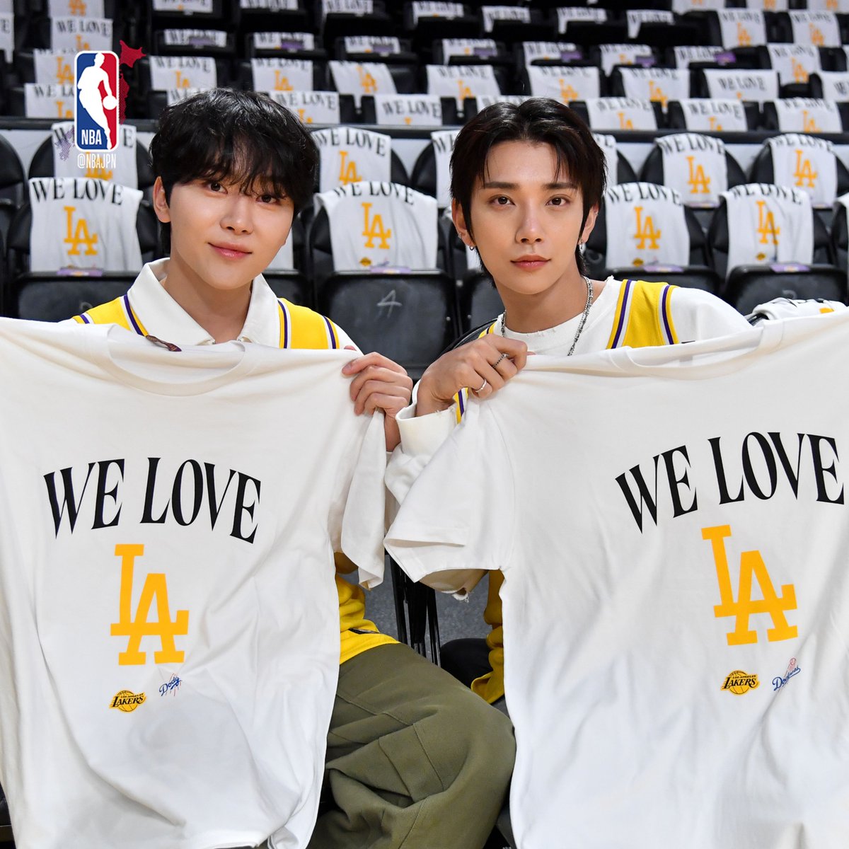 NBAJPN's tweet image. SEVENTEENのジョシュアとスングァンがレイカーズの試合を観戦💛💜

#SEVENTEEN 
#LakeShow @Lakers
#NBAOffCourt #NBAJPN