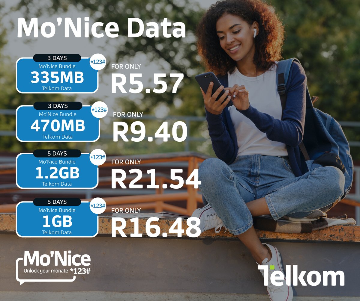 TelkomMYSIM's tweet photo. Level up your data game with Telkom Mo'Nice Deals!
Why settle for less when you can get more?
Available to eligible prepaid &amp; contract customers – dial *123# to grab yours now! No more data droughts, just non-stop vibes. #Monice #StayConnected https://t.co/Ld9Jy8UUMq