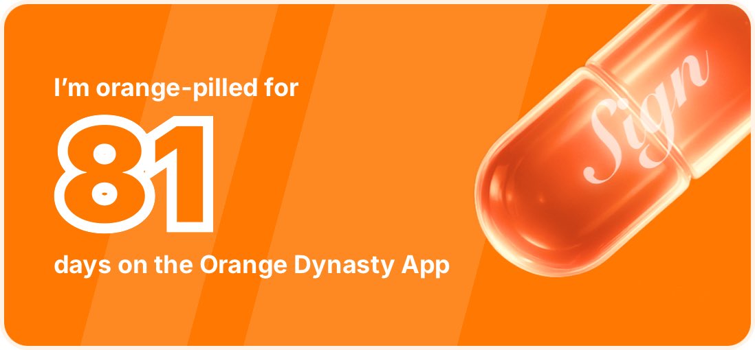 I've been Orange-Pilled and Seeing Signs for 81 days 👀🧡🐉.Join the app and be a better version of yourself!
orange.sign.global/app?user=TNVNG…