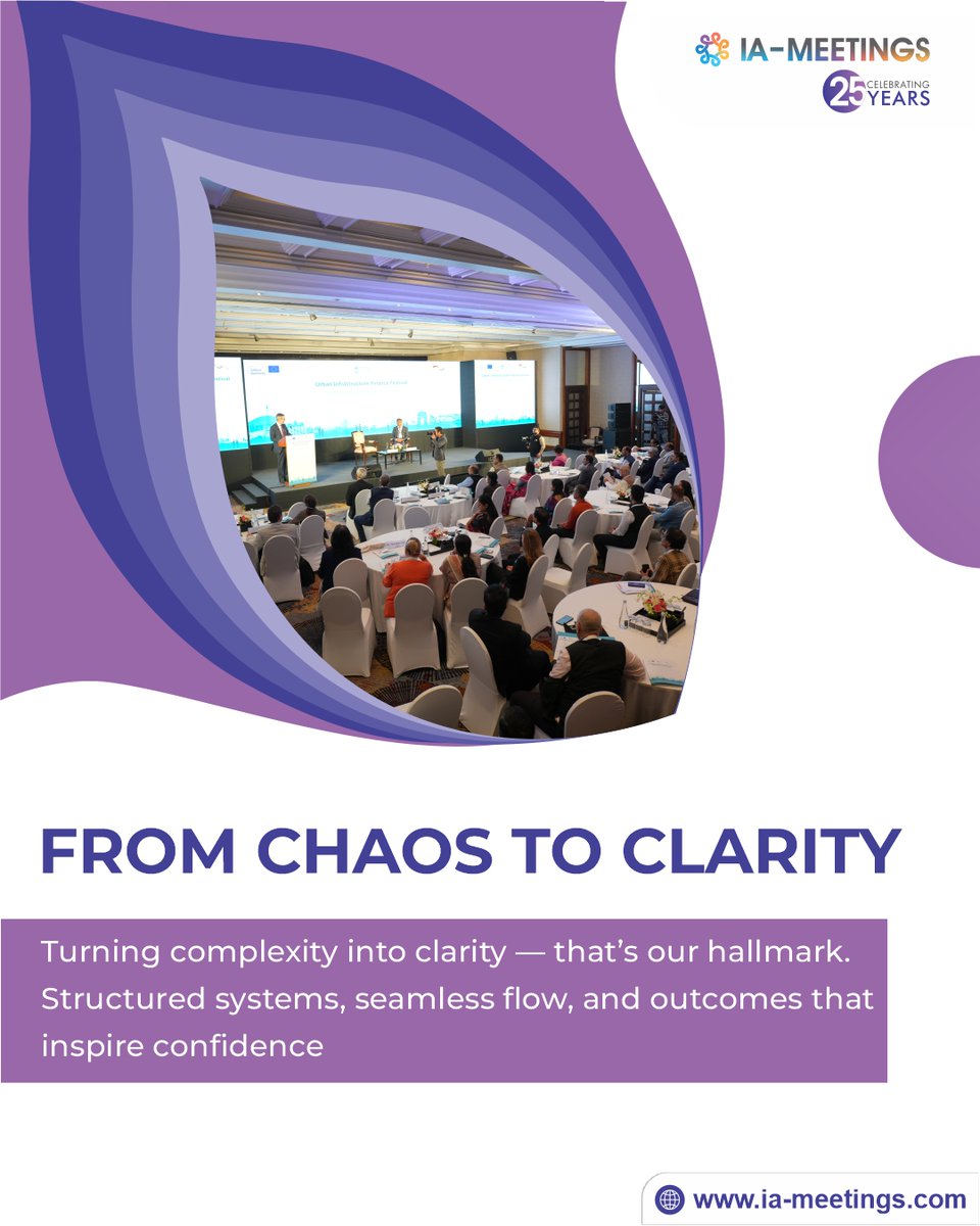 iameetings's tweet image. Turning complexity into seamless experiences — clarity is our craft. 💼
#IAMeetings #EventInnovation #PrecisionPlanning