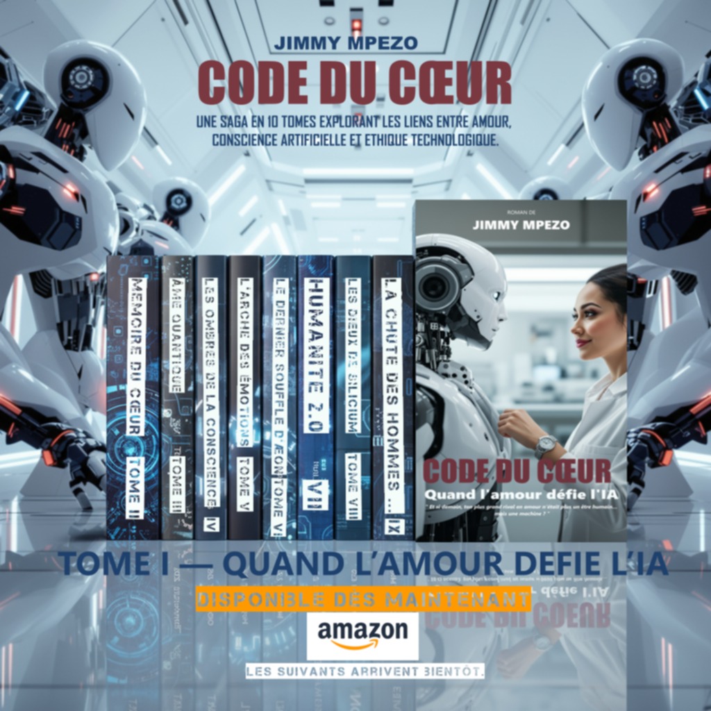 #Suisse #UE Et si demain, ton plus grand rival en amour était une machine ?
*#CODEDUCŒUR — Quand l’Amour défie l’Intelligence Artificielle*
Premier tome d’une #saga en 10 volumes de #JimmyMpezo.
*Disponible maintenant sur Amazon* amazon.com/dp/B0FYZ1R6MR 

#AmourEtIA #RomanFiction