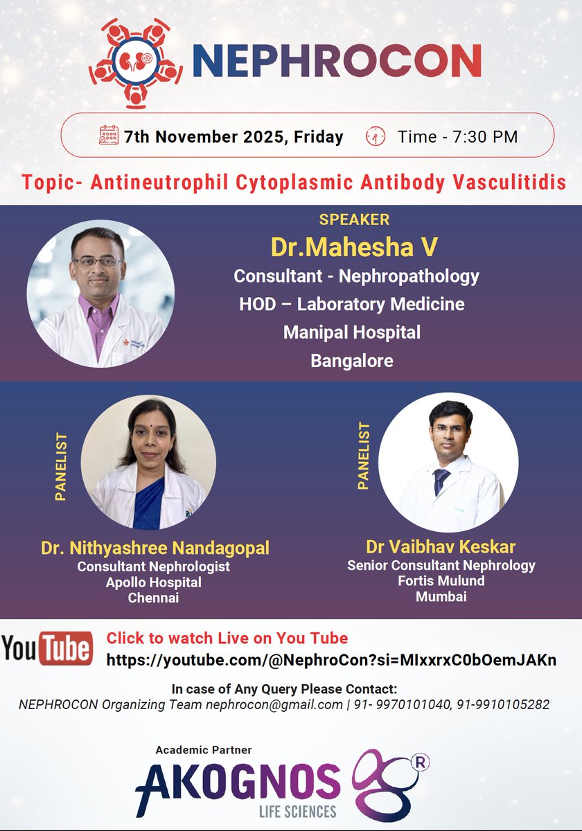 nephrocon's tweet photo. We’re turning 2! 🎉
Thank-you to everyone who’s been part of our journey.
Join us on Nov 7th on https://t.co/ATpwAaJ8Zc for discussion on ANCA Vasculitides with Renal Involvement. https://t.co/FPs46faeXe