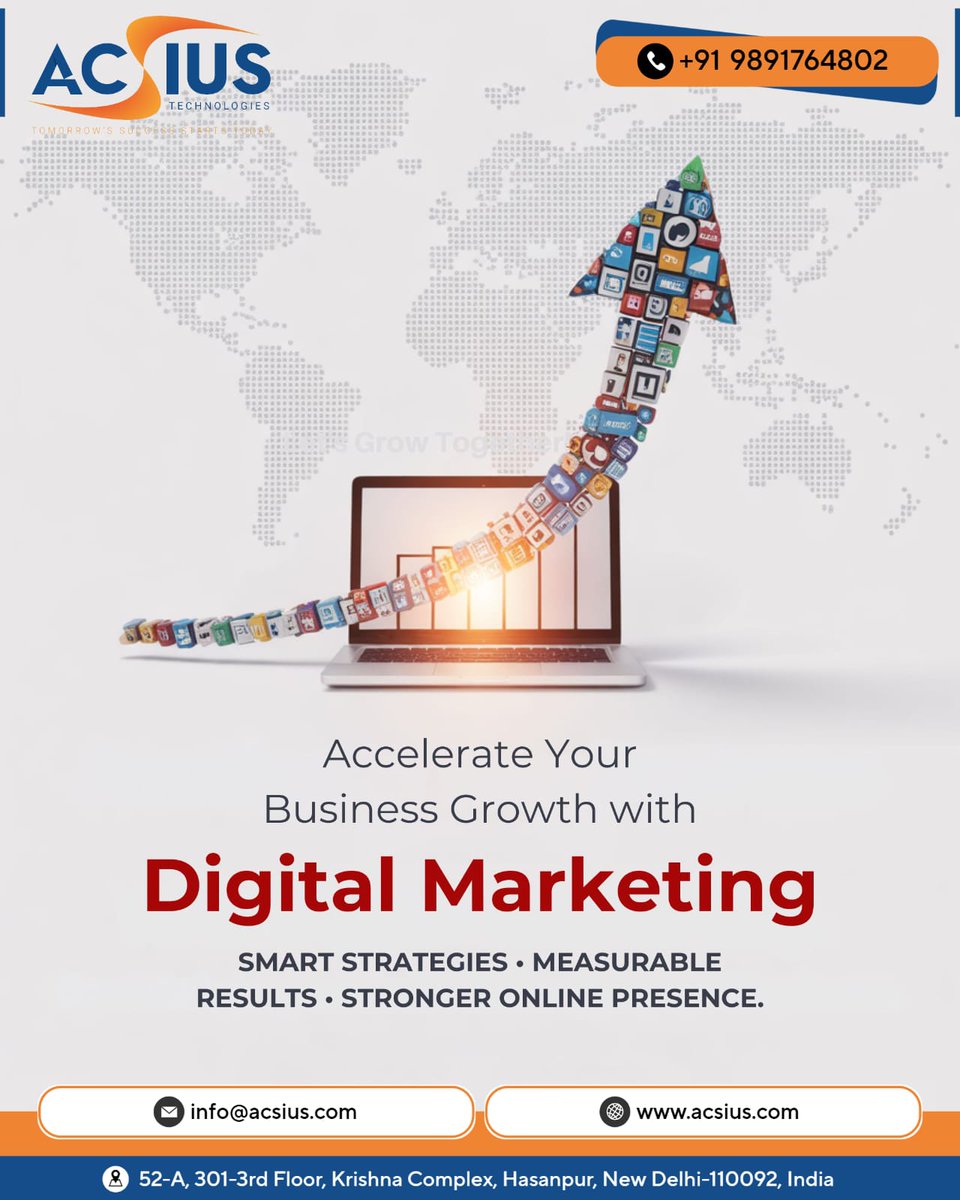 Grow your business with ACSIUS!
We create smart digital marketing strategies that drive measurable results and build a stronger online presence.

📞 +91 9891764802
🌐 acsius.com

#DigitalMarketing #BusinessGrowth #ACSIUS #OnlineSuccess