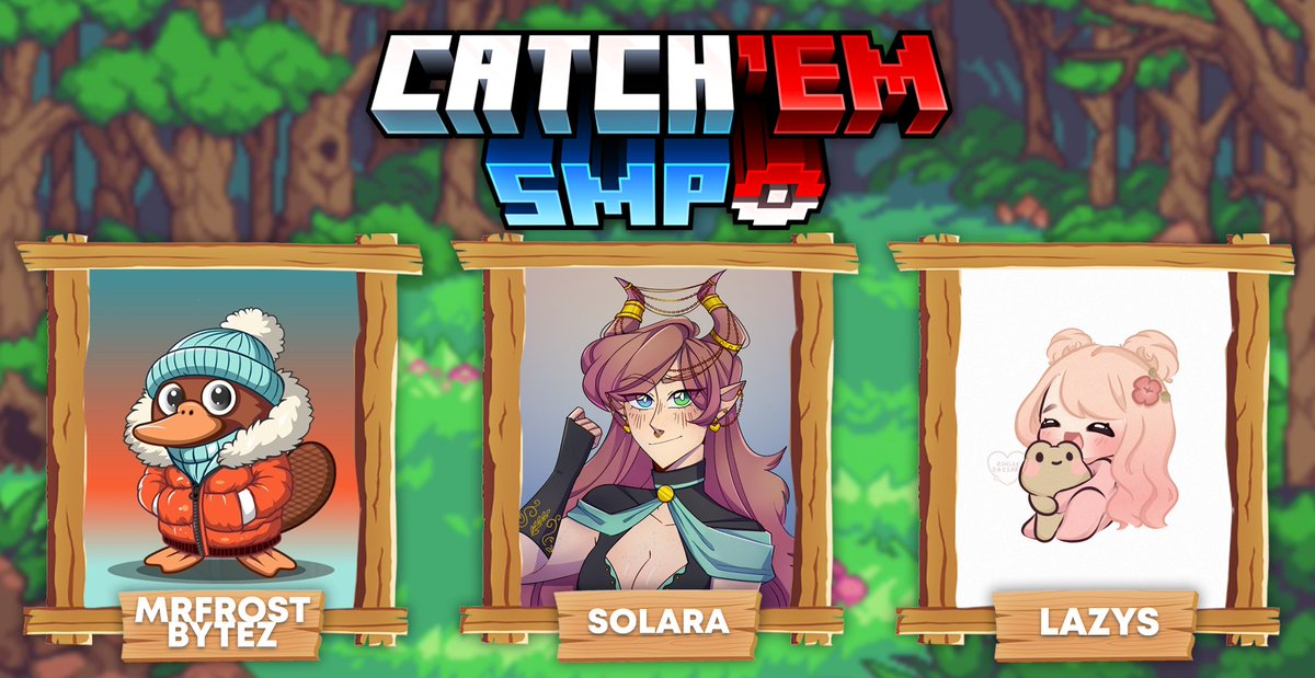 Introducing the next batch of members for #CatchEmSMP! ✨🍃

Welcome <a href="/MrFrostbytz/">Frost</a>, <a href="/SolaraLIVE/">Solara</a> and <a href="/itslazys/">lazys ˚.⁺</a>! 📨