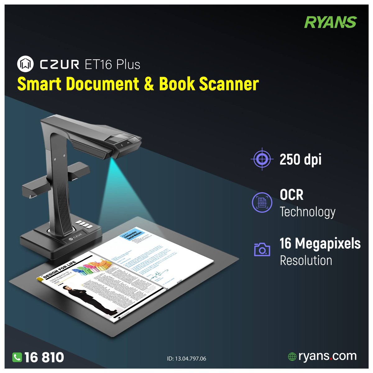 RyansComputers's tweet image. 🔹 CZUR ET16 Plus (A3, 16MP) 👉 ryans.com/czur-et16-plus… 
🚀 Digitize smarter. Work faster. Preserve forever.
📞 For queries, call 16810
#RyansComputers #CZUR #SmartScanner #BookScanner #DocumentScanner