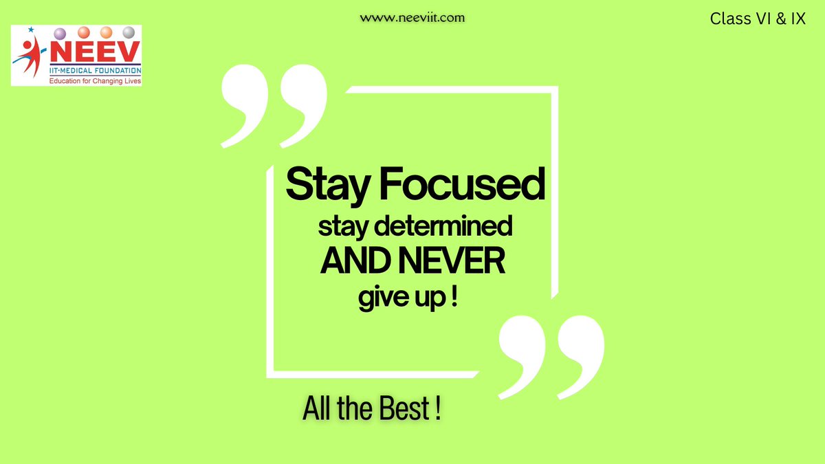 neevfd's tweet image. 🎯 “Confidence is your best formula for Examination !”
Best wishes to every student giving the Dr. Homi Bhabha Balvaidnyanik Exam - 8 Nov 2025

Shine bright, future scientists! ✨

#HomiBhabhaExam #ScienceStars #NeevFoundation #MotivationForStudents #neevwardha