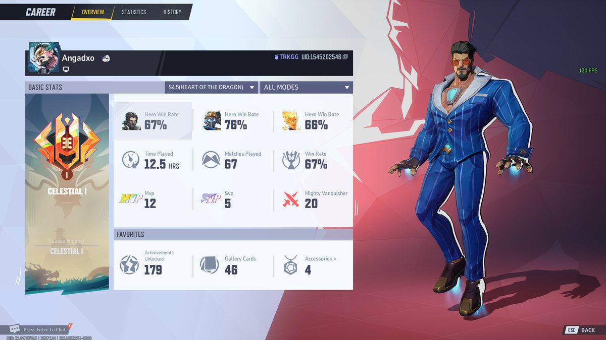 Angadxo's tweet photo. @bready_ow winrate, matches played, https://t.co/jxFdABgLiT