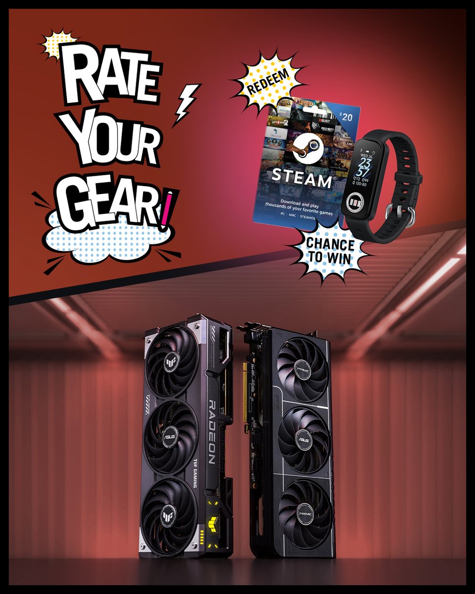 Did you know you can be rewarded just for sharing your opinion?! 🤔

Rate Your Gear is a promotion where just by sharing your experience with ASUS products, you can redeem a $20 USD Steam card, and be in the running to win a VivoWatch! 🤩

Info:
asus.com/events/promoti…