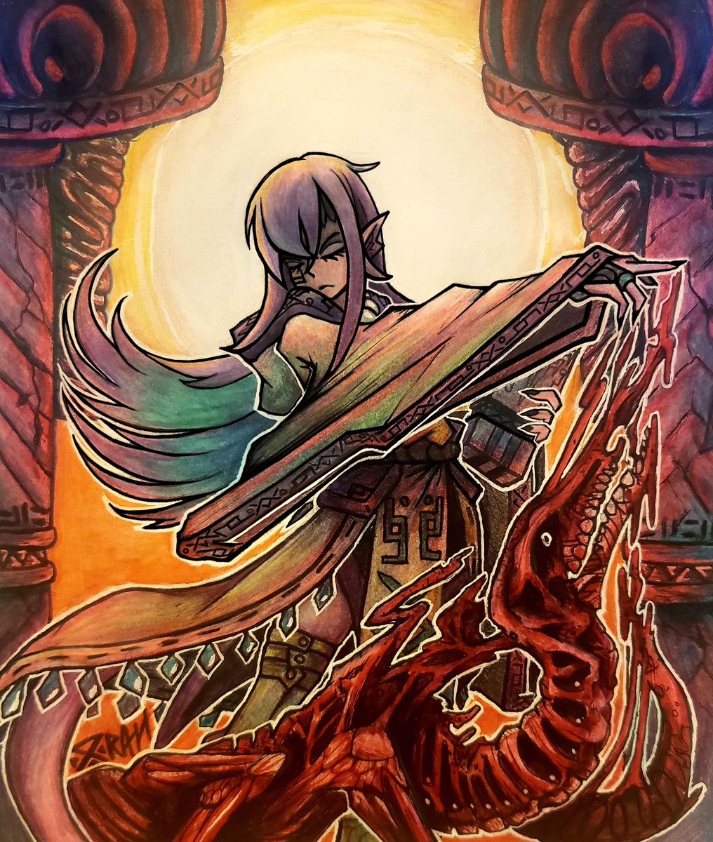 "Rejoice, as you body inherits our faith."
"May the warmth of my embrace warm your heart..."
"May the sound of my voice cool your head..."
...
"Become something more than your sum."

Mother Maeri -- The High Priestess.
 #traditionalart #OC #worldofnauxes #art #artistsontwitter