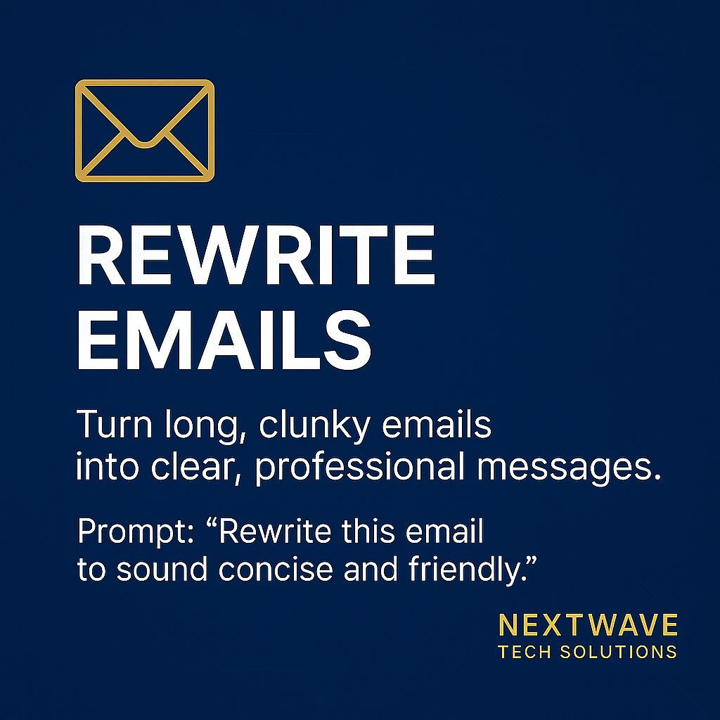 LouiseNextWave's tweet photo. 🕒 Save 5+ hours this week with ChatGPT 👇
Buried in reports, emails &amp; content planning?
Let AI handle the heavy lifting.

💡 Work smarter — not harder.👉 https://t.co/smemm3NtBe

#ChatGPT #AItools #Productivity #WorkSmarter #NextWaveTech #AIforBusiness #Efficiency https://t.co/6nluBnkqLi