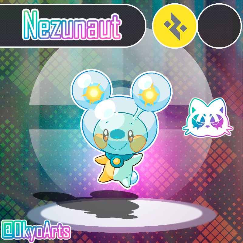OkyoArts's tweet photo. Day 11: Tiny 🐁🔬 Nezunaut spends his days floating everywhere; some say he comes from space, others say he's a laboratory experiment! #faketober #Pokemon #PokemonLegendsZA    #PokemonTCGPocket #Inktober https://t.co/J9kSj4uOKA