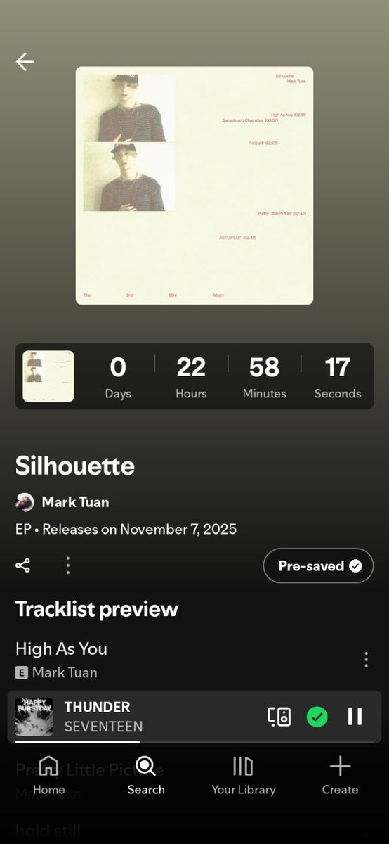ASpoolstra's tweet image. 23hr countdown till silhouette @DNAmngmnt can't wait .💚💚💚 pre-saved on Spotify #MarkTuan #silhouette #newmusic #aghase #babybird #IGOT7