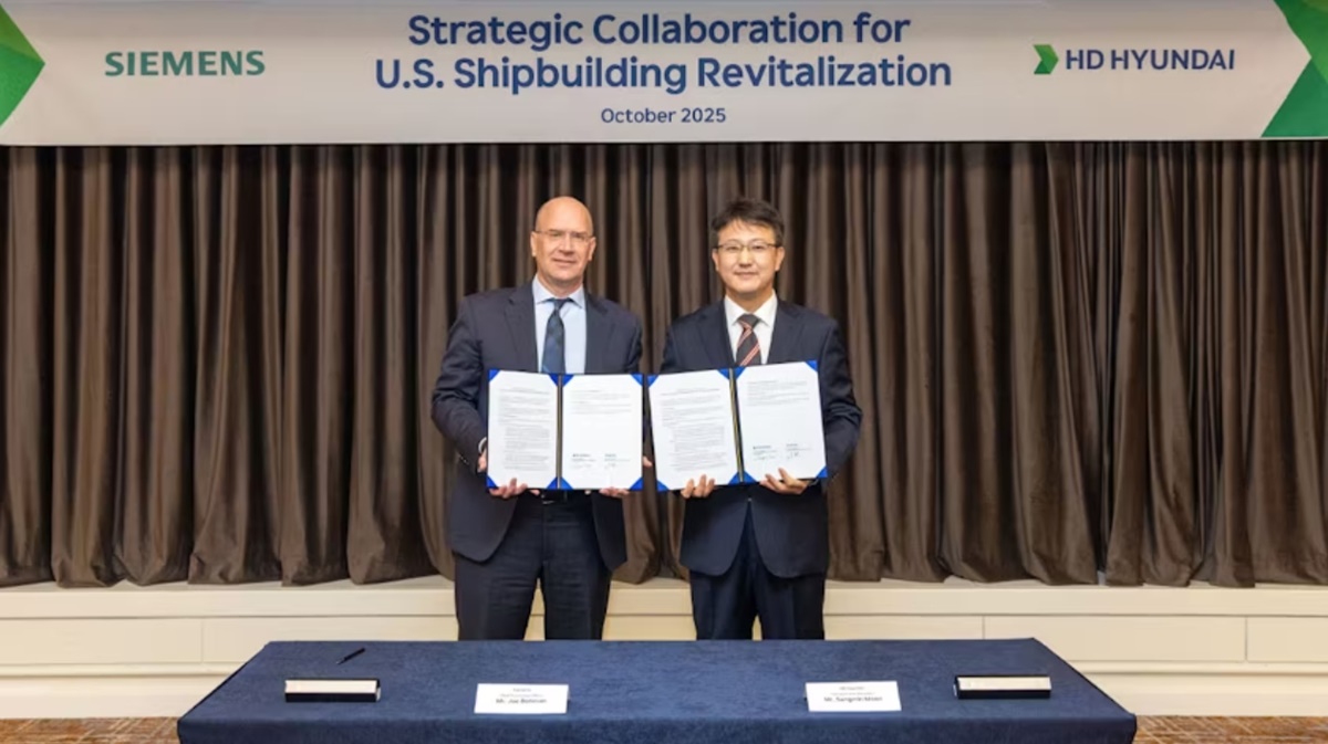 nittinpatil's tweet image. Siemens, HD Hyundai Sign MoU to Accelerate Digital Transformation, Revitalization of US Shipbuilding

dailycadcam.com/siemens-hd-hyu… via @dailycadcam

@siemenssoftware #SiemensXcelerator #HDHyundai #MoU #ShipbuildingIndustry #USA #Revitalization #Modernization #DigitalTransformation