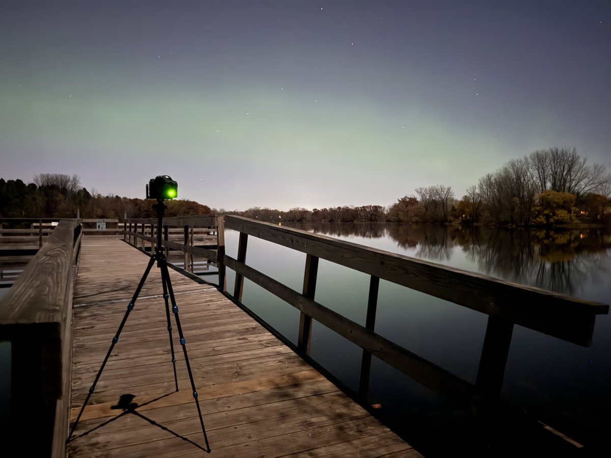 One of four camera timelapsing and waiting for a substorm as the arc builds. #aurora #mnwx