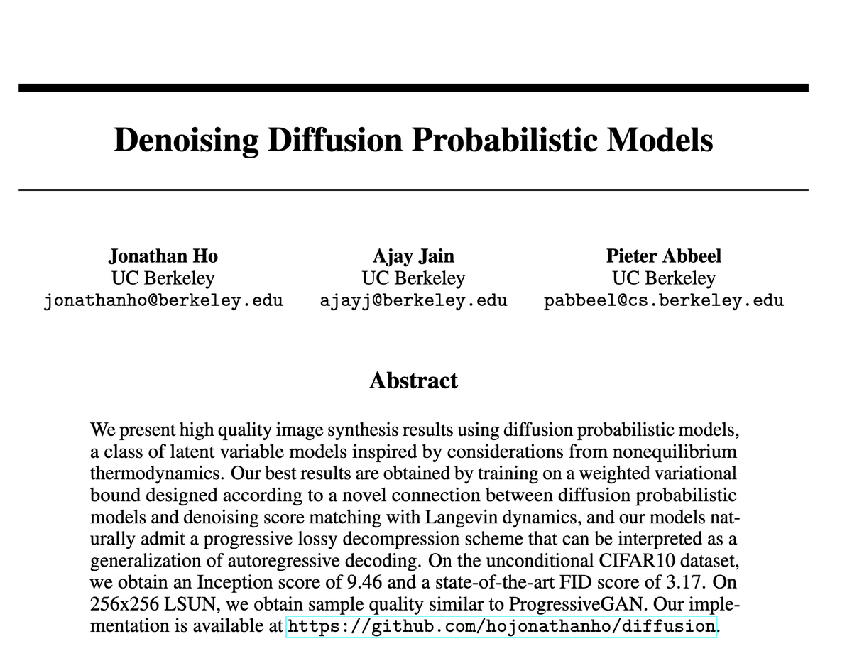 amit_aiml's tweet image. Doing research on diffusion models for text-to-image generation! 

Just completed reading the DDPM paper - the breakthrough behind Stable Diffusion &amp;amp; DALL·E. 

#AI #ML #DiffusionModels