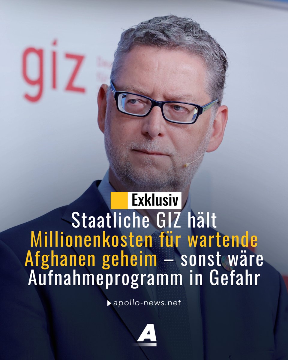 Die staatliche Gesellschaft für Internationale Zusammenarbeit will ihre Millionenausgaben für die in Pakistan wartenden Afghanen geheimhalten. Ihr Argument: Wenn die Kosten öffentlich werden, wäre das Aufnahmeprogramm gefährdet. Apollo News klagt nun.
apollo-news.net/staatliche-giz…