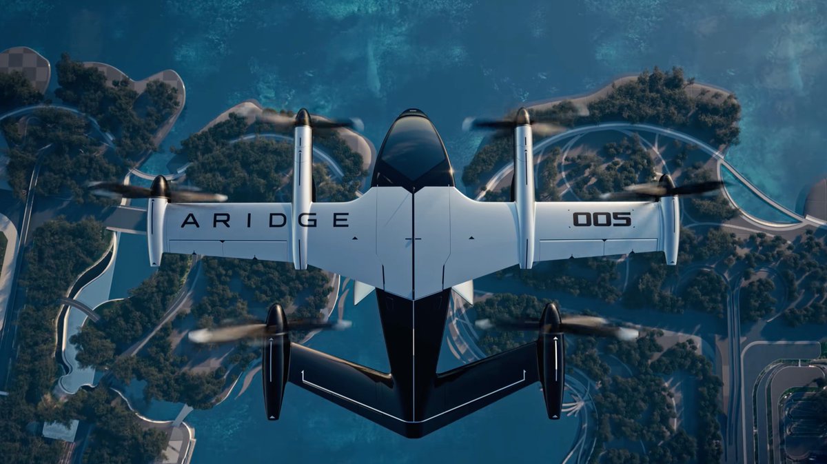 BridgingNews_'s tweet image. ARIDGE, #XPENG’s flying-car unit, unveiled the A868, a full tilt-rotor fixed-wing flying vehicle #eVTOL.

The hybrid six-seater targets multi-person, intercity air mobility with 500 km designed endurance and 360 km/h top speed, currently in flight testing.

📷: XPENG