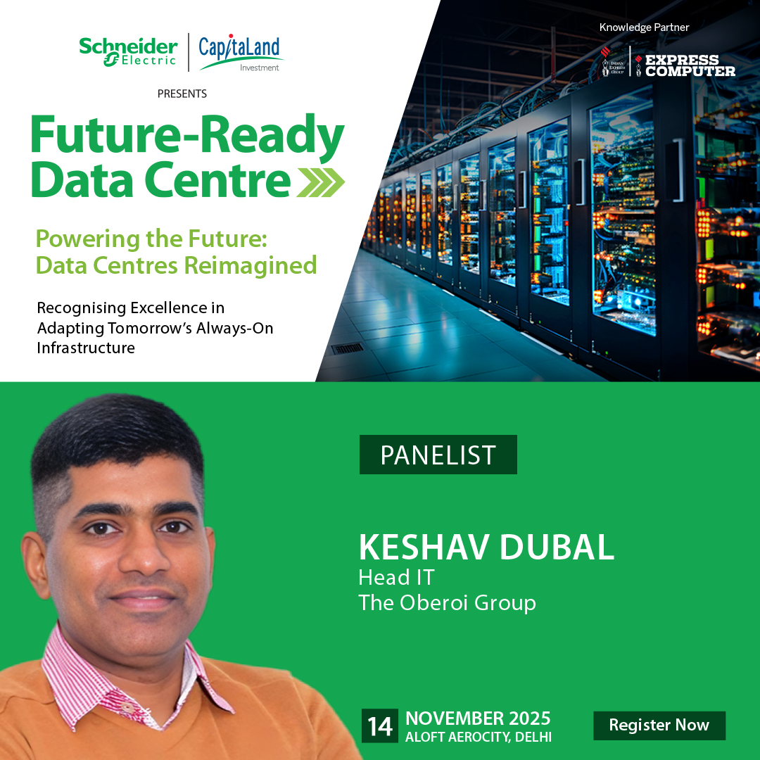 ExpComputer's tweet image. 📝 Register Now: t.ly/14frdcdX

Keshav Dubal, Head IT, #TheOberoiGroup, will be speaking at the Future-Ready Data Centre: Powering the Future: Data Centres Reimagined | #FutureReadyDCDel

Presented by @SchneiderElec &amp;amp; @CapitaLand | Knowledge Partner: #ExpressComputer…