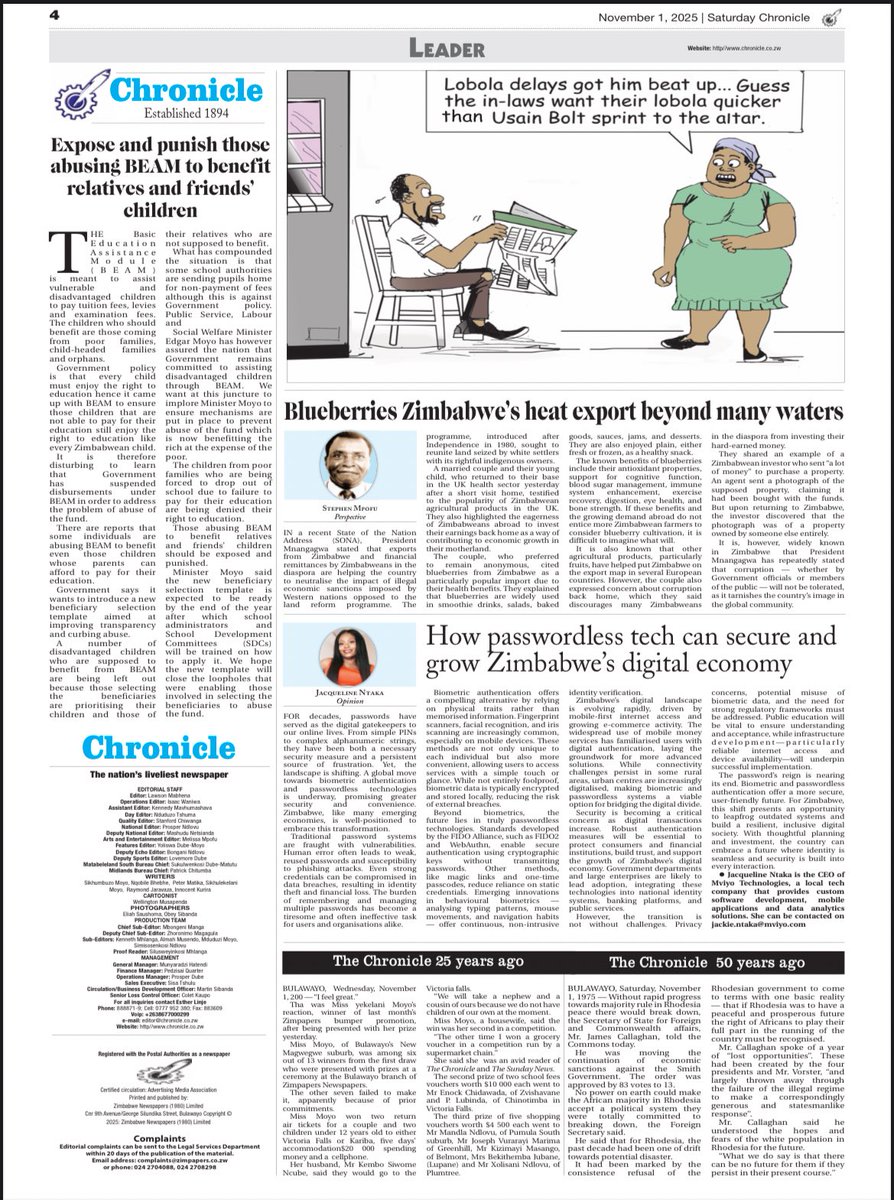 Passwordless tech delivers frictionless security — no credentials to steal, no barriers to trust.

pressreader.com/zimbabwe/chron…