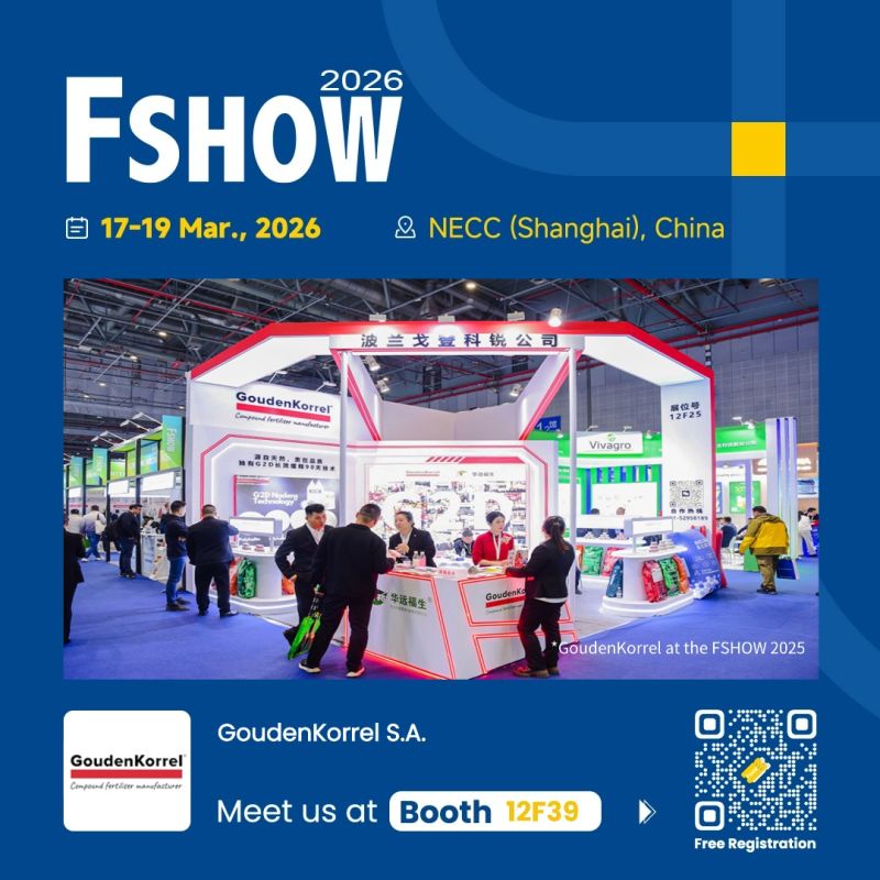 FSHOW 2026 overseas exhibitor: 🌱 GoudenKorrel 🌱 is a company based in Poland, specializing in the research, development, and production of mineral fertilizers.
🌎FSHOW Visitor Pre-Registration: dwz.cn/O8iO5bdF 
🌎official FSHOW website: en.fshow.org
