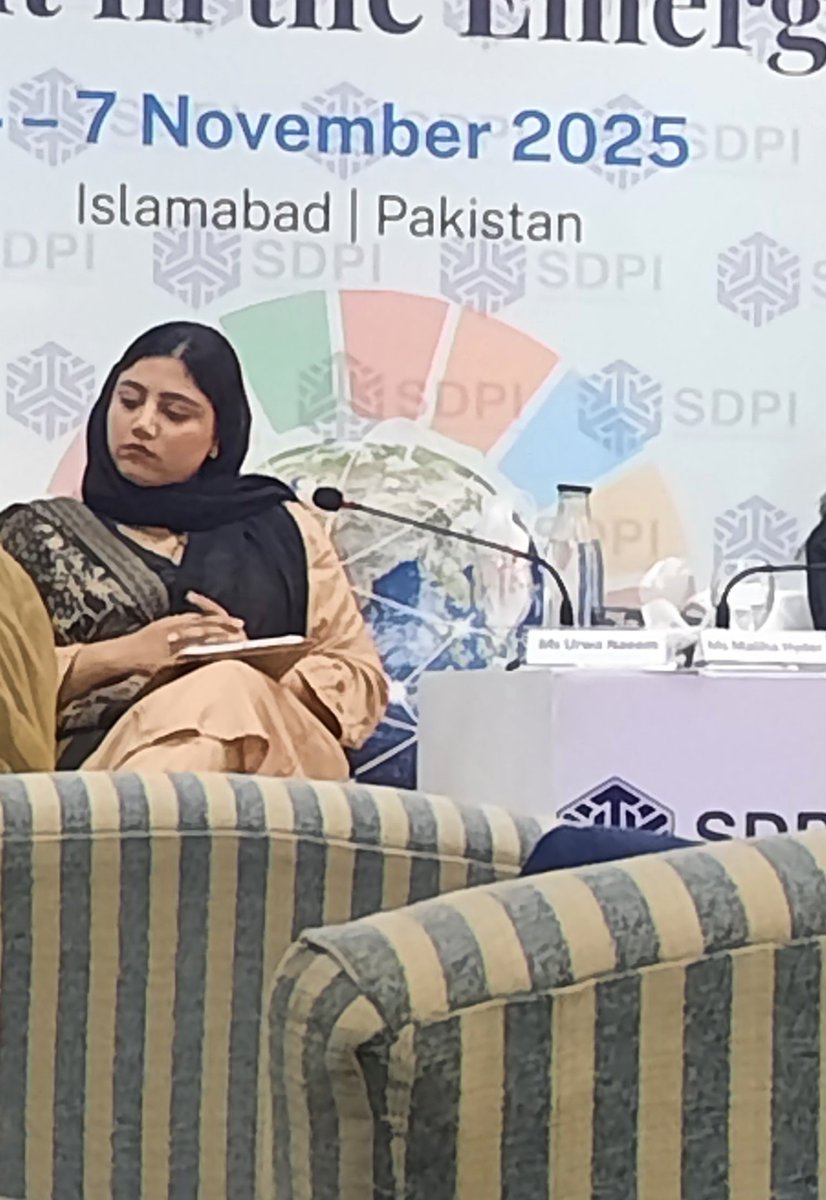 zburki's tweet photo. One of the most eloquent voices I have heard in girls' education advocacy. Real experiential stories and ideas @ Urwa Naeem

Sometimes, this country is tragic and hopeful at the same time. [At the SDPI conference]

#sdc2025 https://t.co/K6if3fccaj