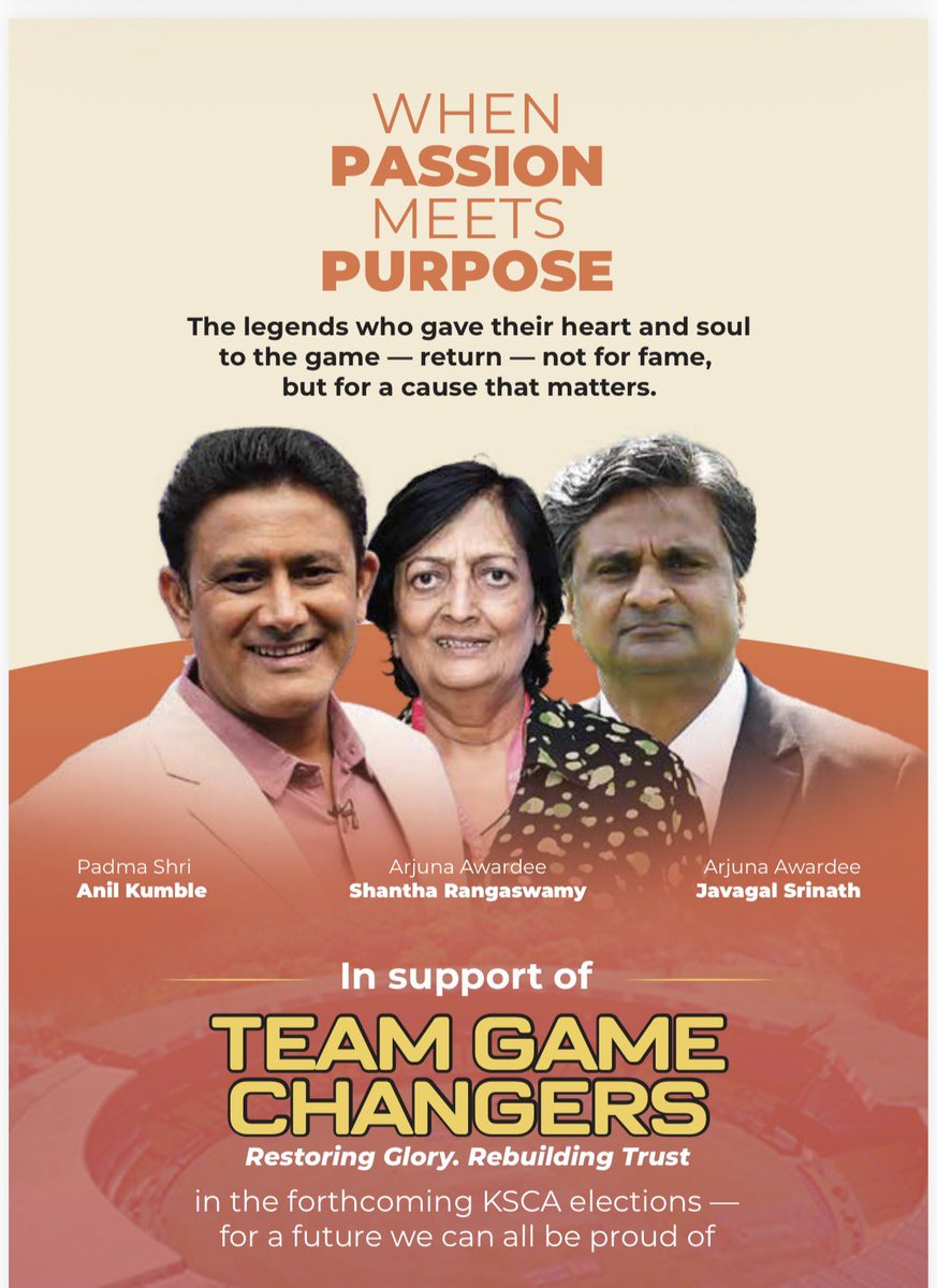 manujaveerappa's tweet image. #KSCA elections set to get more interesting , with more cricketers  joining the fray… Joining Venkatesh Prasad are former internationals Sujith Somasundar, Kalpana V along with Avinash Vaidya&amp;amp; Srinivas Murthy. Anil Kumble, Shantha Rangaswamy &amp;amp; Javagal Srinath lend their support