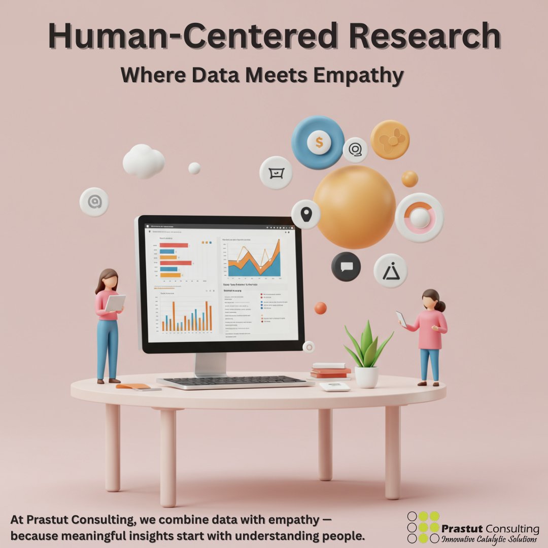 Human-Centered Research is about more than data — it’s about people. 💡
Empathy + Insight = Real Understanding.
At Prastut Consulting, we combine data with empathy — because meaningful insights start with understanding people.
#HumanCenteredResearch #Empathy #PrastutConsulting