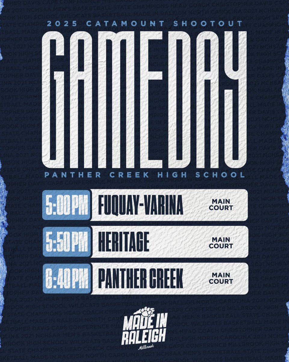 We take the floor tonight at Panther Creek's Catamount Shootout for three scrimmages vs. Fuquay-Varina, Heritage, and Panther Creek.

Admission is $10: gofan.co/event/5244544?…