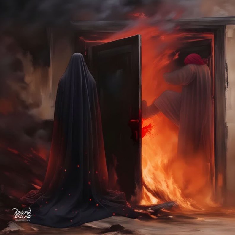 Zahratweets12's tweet image. We will never forget your broken ribs O’ Zahra؁, May Allah infinitely curses all those who were involved in attacking the house of Janab-e-Sayeda Fatima Zahra؁, and all those who supports attackers openly or by remaining silent😭💔