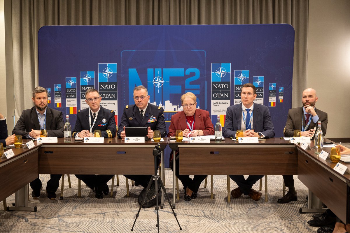 NATO_ACT's tweet photo. More than 900 participants gathered in Bucharest 🇷🇴 for the #NATO-Industry Forum 2025!
Co-hosted by @NATO_ACT &amp; #NATO Defence Investment, Innovation &amp; Armament Division under the theme: “Rearming NATO – Innovate, Accelerate, Sustain.”
#NIF2025 #Innovation https://t.co/8myW4OUq7a