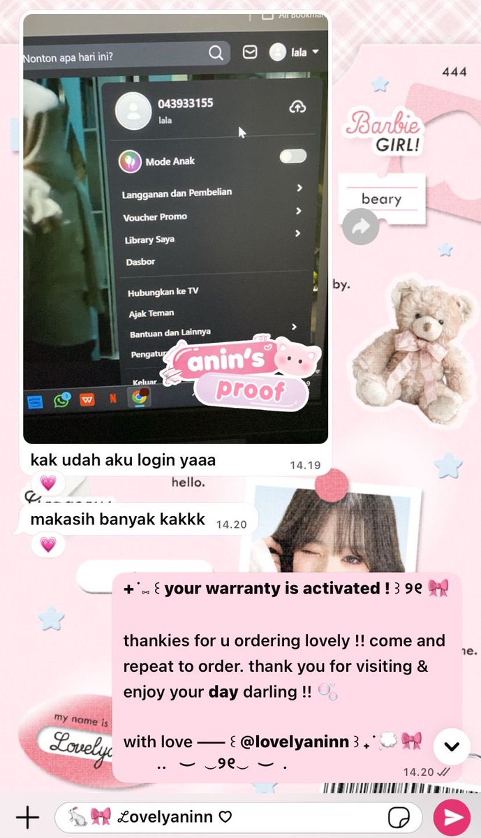 ‹𝟹 ⑅  ꒰ ▷ vidio alldev shar 1 day! 🎀 ♡

🐇🎀 — ꒰ price :: 6.000 𐙚 ꒱