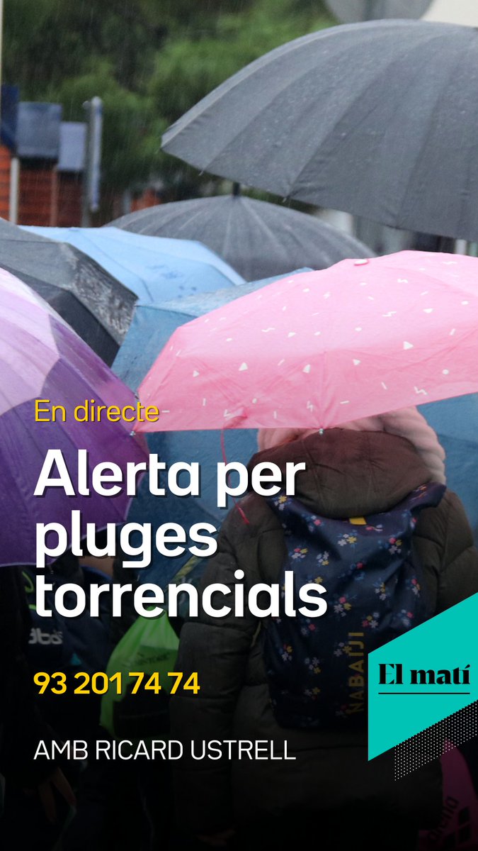 Alerta per pluges intenses: es demana extremar precaucions i evitar desplaçaments innecessaris. L'última hora, al #MatíCatRàdio 
catradio.top/PlugesTorrenci…