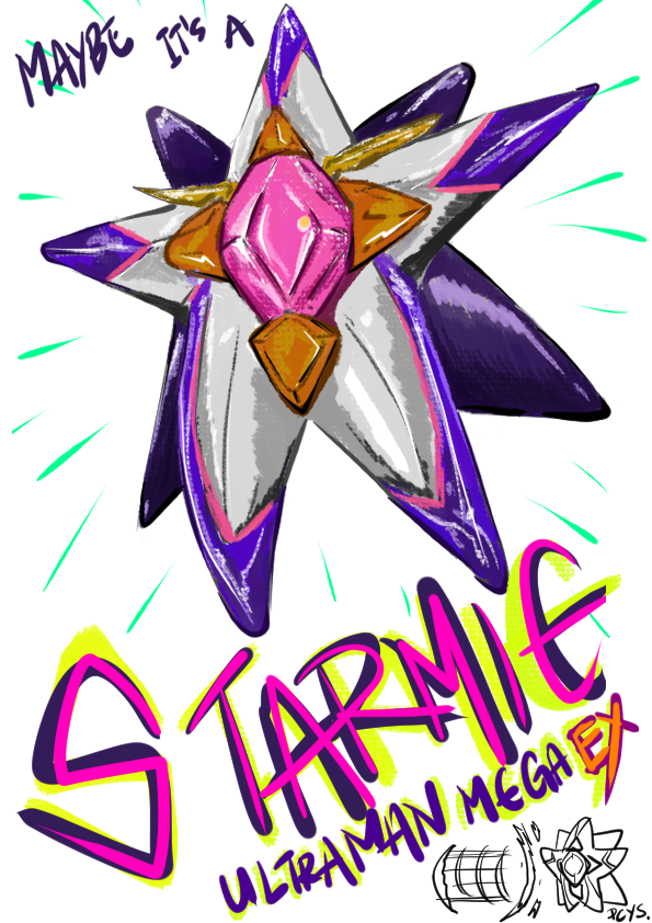 PCYS_000's tweet photo. Testing out oil painting brush while trying to give #megastarmie some #ultraman look.

#pokemon #pokemonfanart https://t.co/0wzvuhvVCe