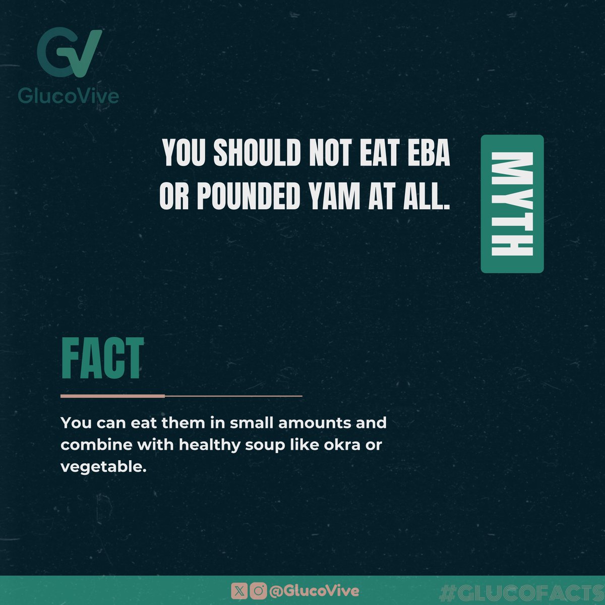 GlucoVive's tweet image. Eba and pounded yam are okay in small amounts with healthy soups. No need to avoid them completely. #GlucoVive #ModerationIsKey