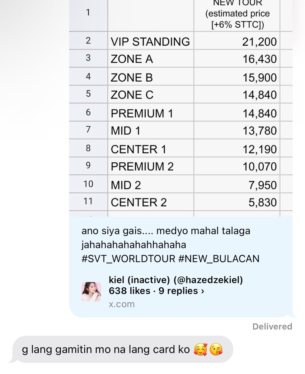 ichibunya's tweet photo. concert ticket: mahal
ako: mas mahal ng bf q

#NEW_BULACAN
#2025MAMAVOTE #SEVENTEEN https://t.co/LkjMv9GGQw