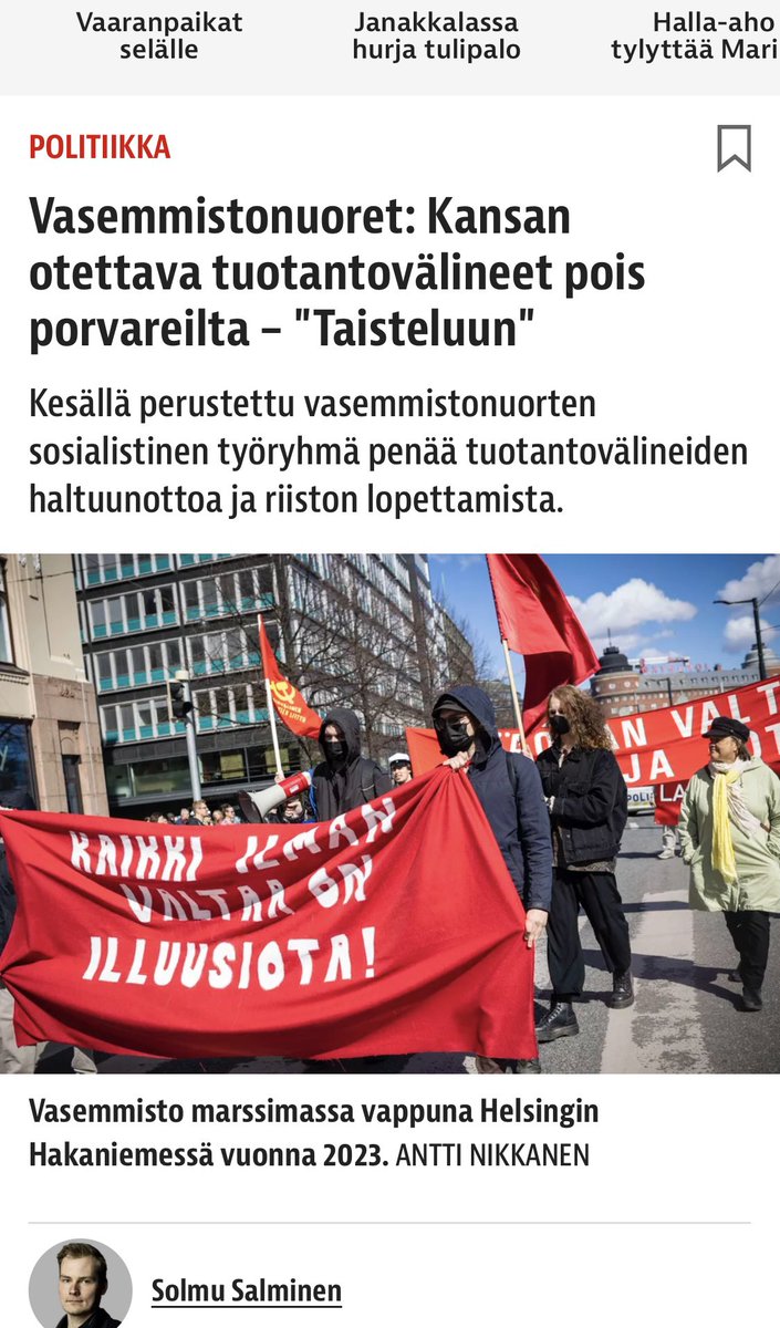 Eilen tehtiin mieheni kanssa pitkä työpäivä. Iltapalan jälkeen, puoli kymmenen aikaan, hän päätti lähteä vielä töihin. Olisin ollut valmis luovuttamaan tuotantovälineet vasemmistonuorille.