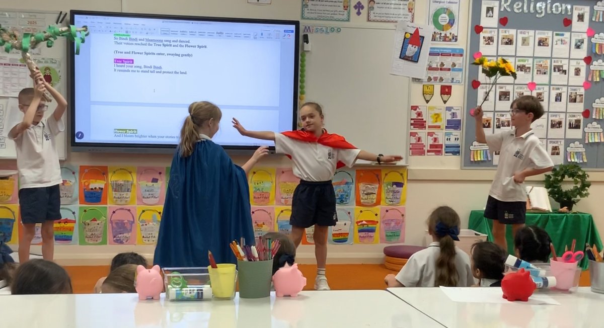 InfantJesus54's tweet image. In Drama, our Pre-Primary, Year 1 &amp;amp; Year 2 children explored Whadjuk Noongar stories—meeting Noorn, Ngaawily Nop, Bindi-Bindi &amp;amp; Maamoong Waangka. Each tale teaches kindness, empathy &amp;amp; care for Country. #ConnectedLearners #NurturedLearners #ExpectGreatThings