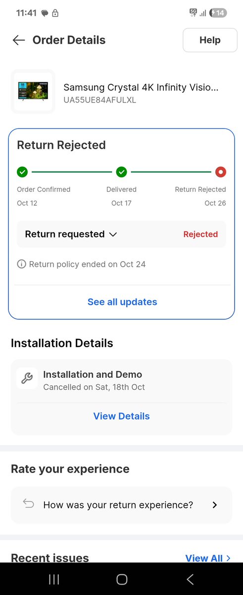 Vivek_Pandey22's tweet photo. Flipkart sent damaged display tv to me . I process for return , customer support was not helpful. Again and again they excuses other reason for return . Dear @flipkartsupport @Flipkart @rajneeeshkumar @_Kalyan_K @_sachinbansal @binnybansal help me. https://t.co/u70tfqH53c