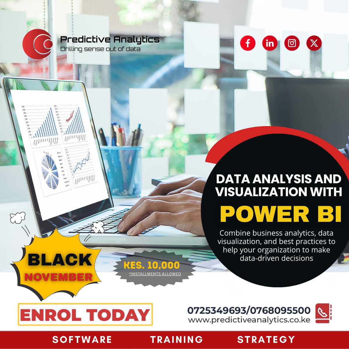 PredictiveLabKe's tweet image. 🖤Black November Offer!🖤
Turn your data into clear, actionable insights with this Power BI Course;a hands-on course designed to help you visualize data,create interactive dashboards,and make smarter business decisions.Enroll here: predictiveanalyticslab.ai/power-bi-for-b…
#BlackNovember #PowerBI