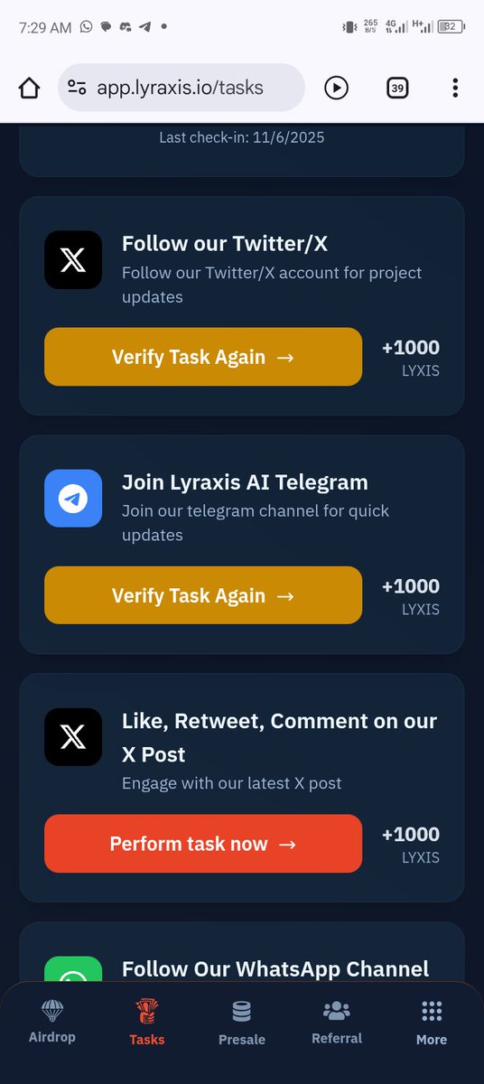 ARabiuni's tweet image. Dear, @LyraxisAI team!

I’m running into an issue  tasks in the project aren’t loading properly. Tried refreshing and checking my connection, but no luck. Could you please take a look?

Thanks for your help! 🙏
#LyraxisAI #BugReport #AICommunity