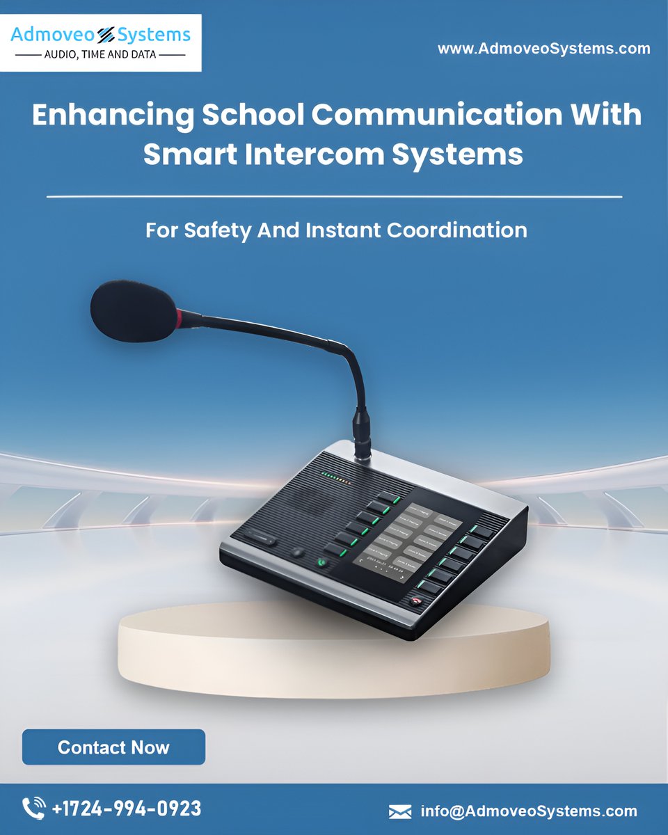admoveosystems's tweet photo. Enhance school safety and coordination with Admoveoโs Smart Intercom Systemsโensuring instant, reliable, and secure campus communication!
https://t.co/Xj0KP9fMhl
#SmartIntercom #SchoolSafety #CampusSecurity #EducationTech #SmartSchools #AdmoveoSystems #InstantCommunication https://t.co/xqDog01LVO