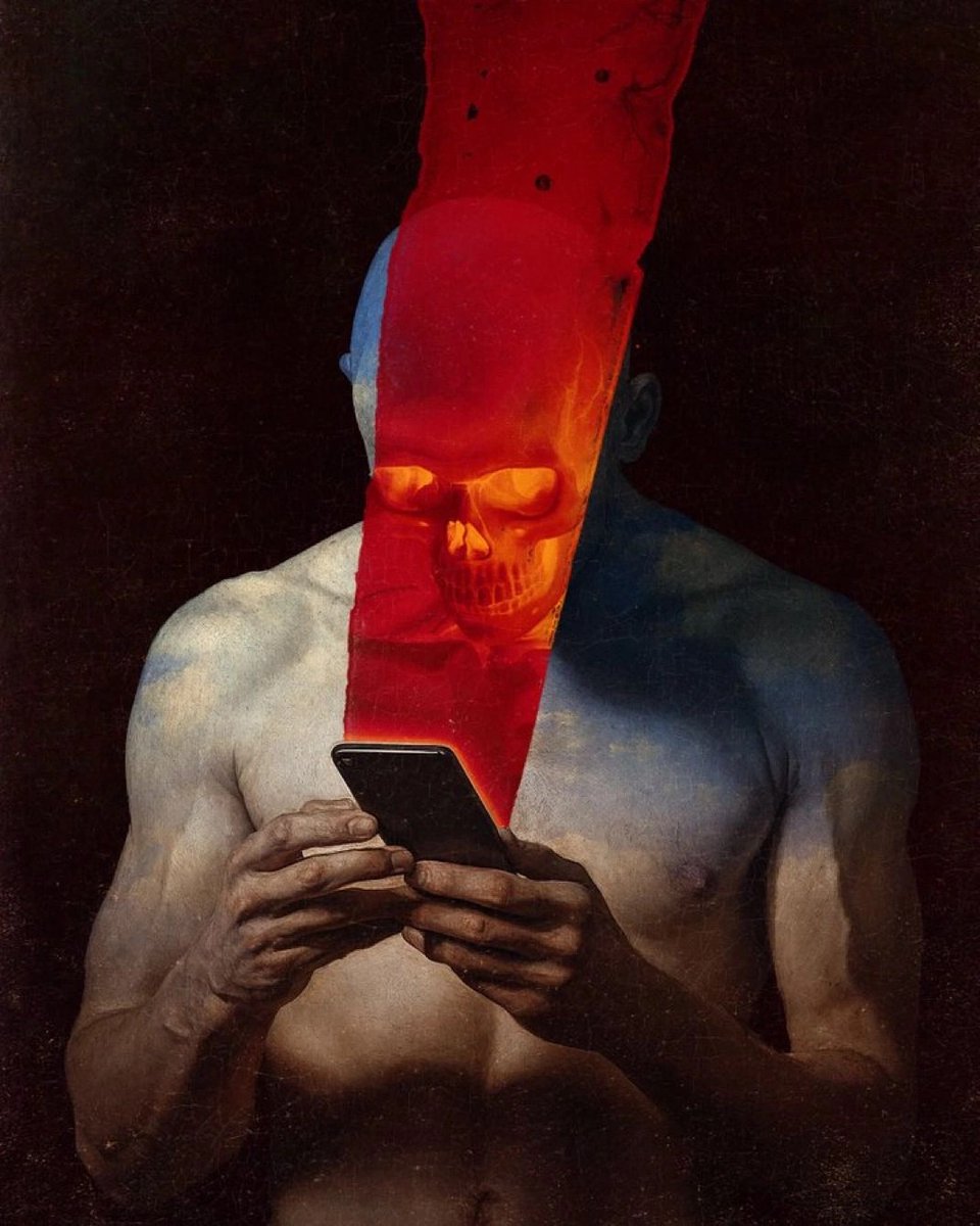 joelhelioz's tweet image. Phone addiction is cortisol, not a dopamine problem.

doomscrolling meets your unmet needs of novelty, connection, and excitement—temporarily calming your nervous system.

but because your phone doesn’t nourish you long term, cortisol increases. your bodies survival feels…