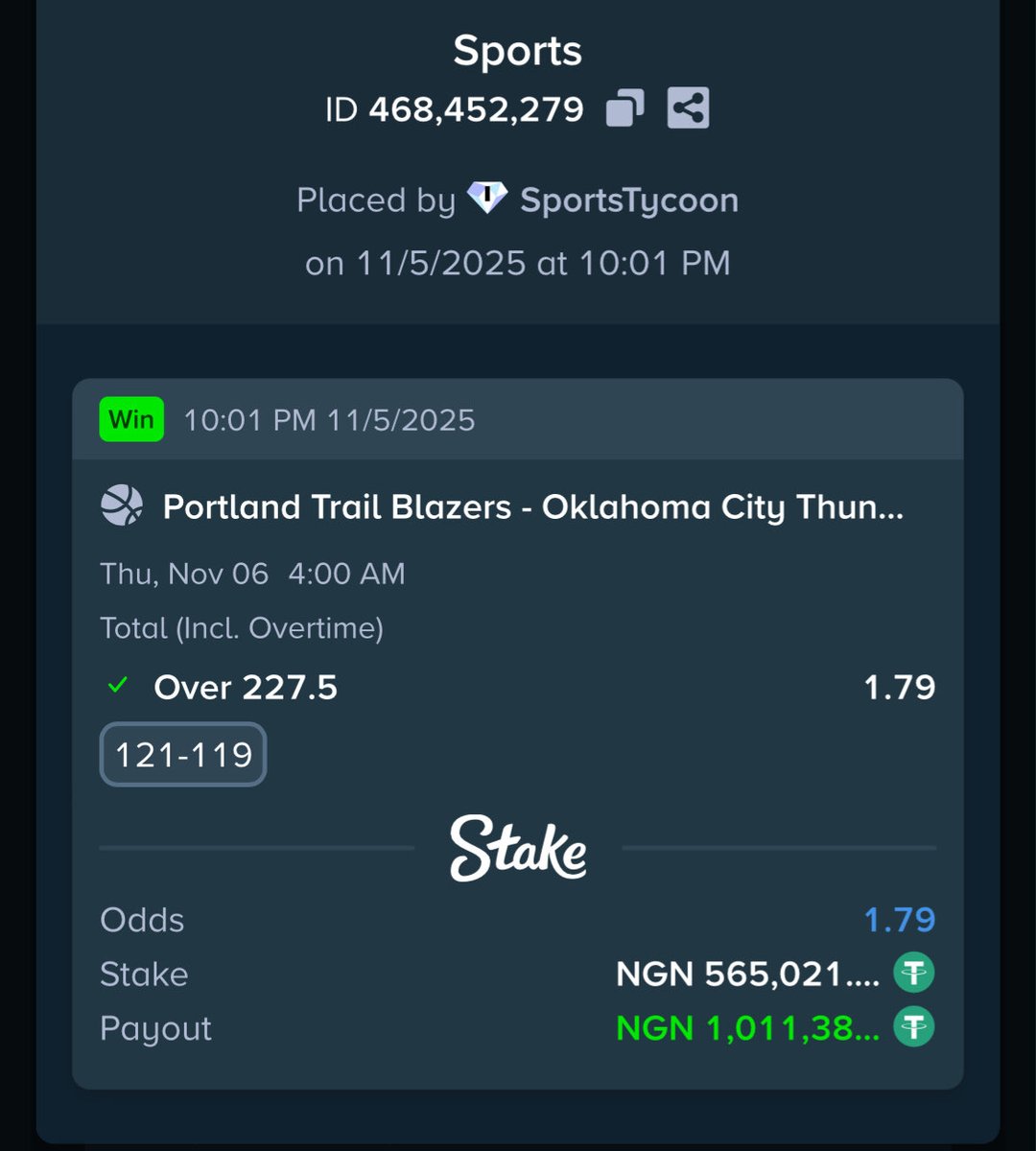 unrulywork's tweet photo. 2/2 Odds won 
✨☘️🔥☘️✨🔥

  ₦1 Million Paid Out🧰  
  ₦1 Million Paid Out🧰
   
🚨Register STAKE here👇
https://t.co/THvJg03sGv

Use Promo Code:STYCOON

💬 Send message to ‌ https://t.co/XDbMEa8M6H to guide/Assist you on how to fund your stake account https://t.co/Ayj8jI0vkl