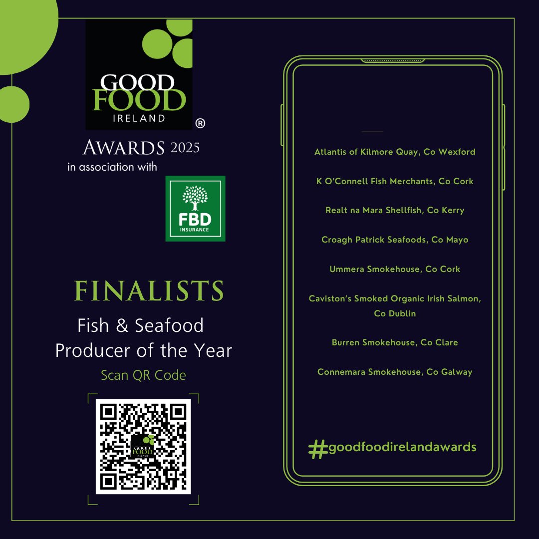 GoodFoodIreland's tweet photo. Weโre celebrating the Producer Awards Finalists at the Good Food Irelandยฎ Awards in association with @Fbd_ie Canโt wait to see who takes home the honours this Monday, Nov 10th at @TheKClub
#GoodFoodIrelandAwards #FBDInsurance #SupportLocal #IrishFood #irishfarming #irishfishers https://t.co/w072GW6sVG
