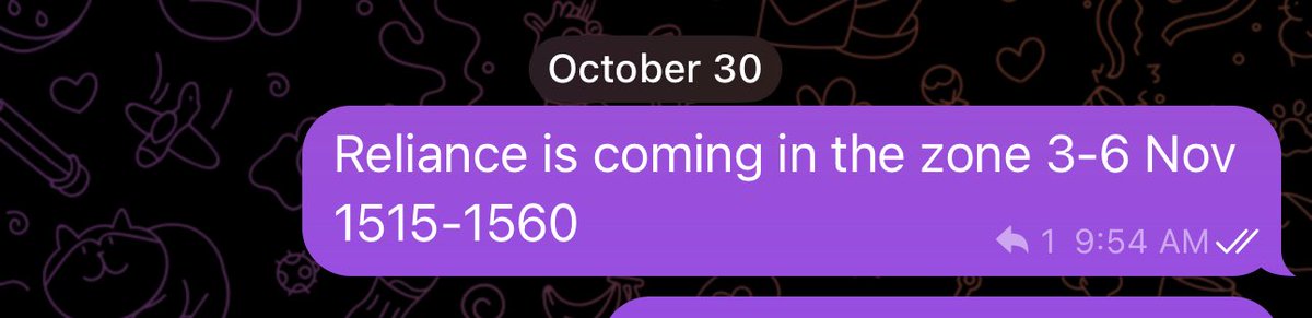 GannDecoder's tweet image. Time marked the prey days in advance.
The hunter waited. The market arrived.
3–6 Nov — Reliance touched the echo of 1501.6
The whisper of Oct 30 fulfilled.

#GANN #TimeSpeaksFirst #Reliance #StockMarket