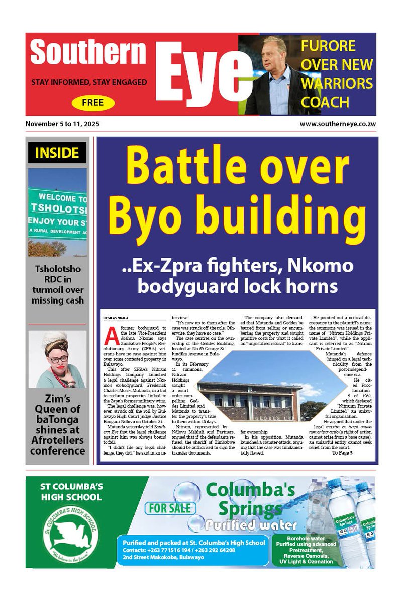 🔵Get the #𝐒𝐨𝐮𝐭𝐡𝐞𝐫𝐧𝐄𝐲𝐞 ePaper #FREE for the next few weeks! 
 
📰 Don’t miss out, stay informed, and stay connected! 👇🏿

 🔗: wa.me/263777758969?t…

For more news: southerneye.co.zw